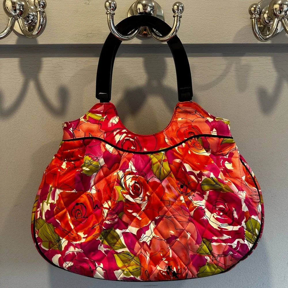 Vera Bradley Vivian “Vintage Rose” Watercolor Sateen Handbag